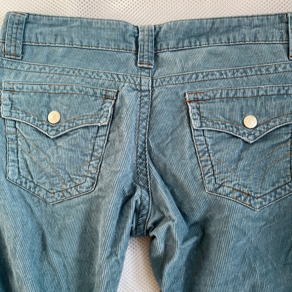 Y2K Bluenotes Pants Blue Corduroy Flare Size 9 Low Rise Grunge Punk Rave - Picture 7 of 9